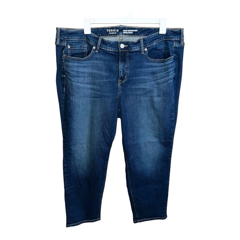 Torrid Jeans Women’s 22 Regular Blue Boyfriend Ankle Vintage Stretch 43x29